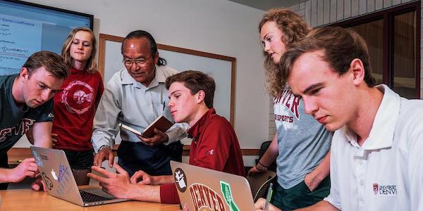 students in class with professor