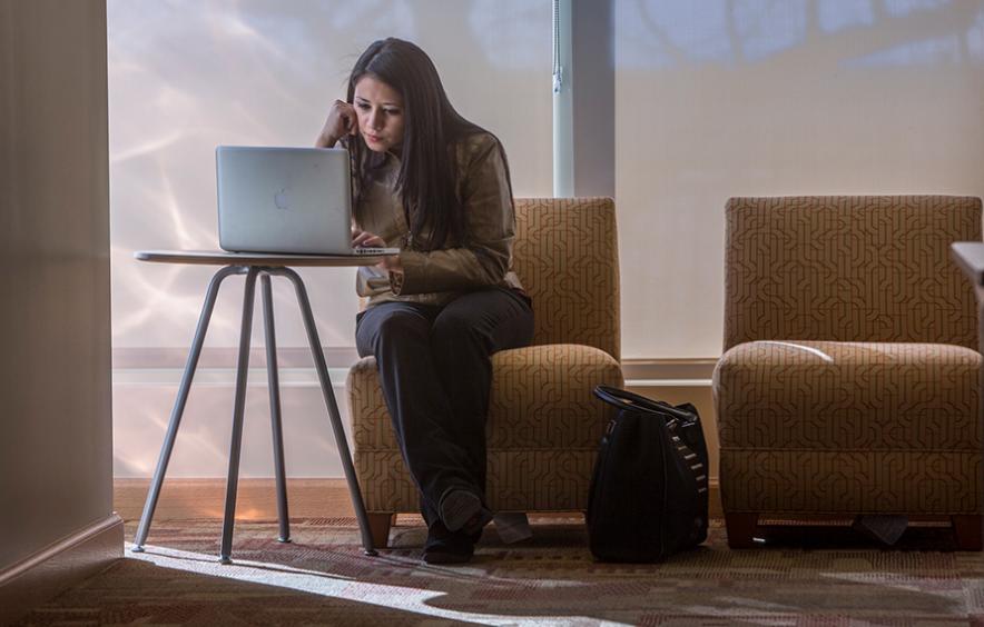student studying